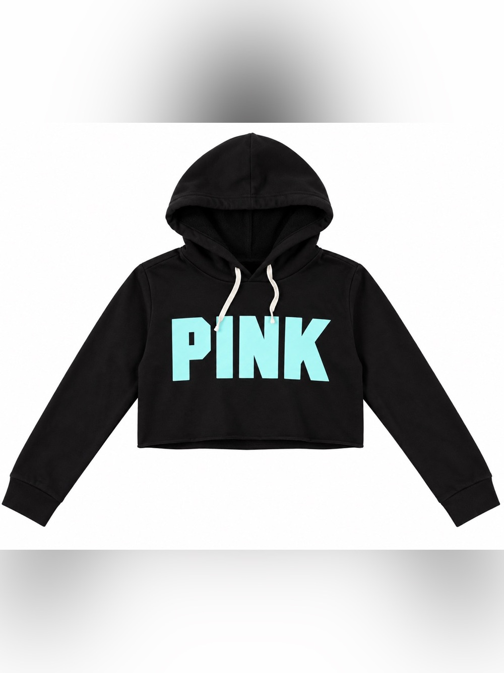 PINK Victoria's Secret Black Hoodie with Mint Logo